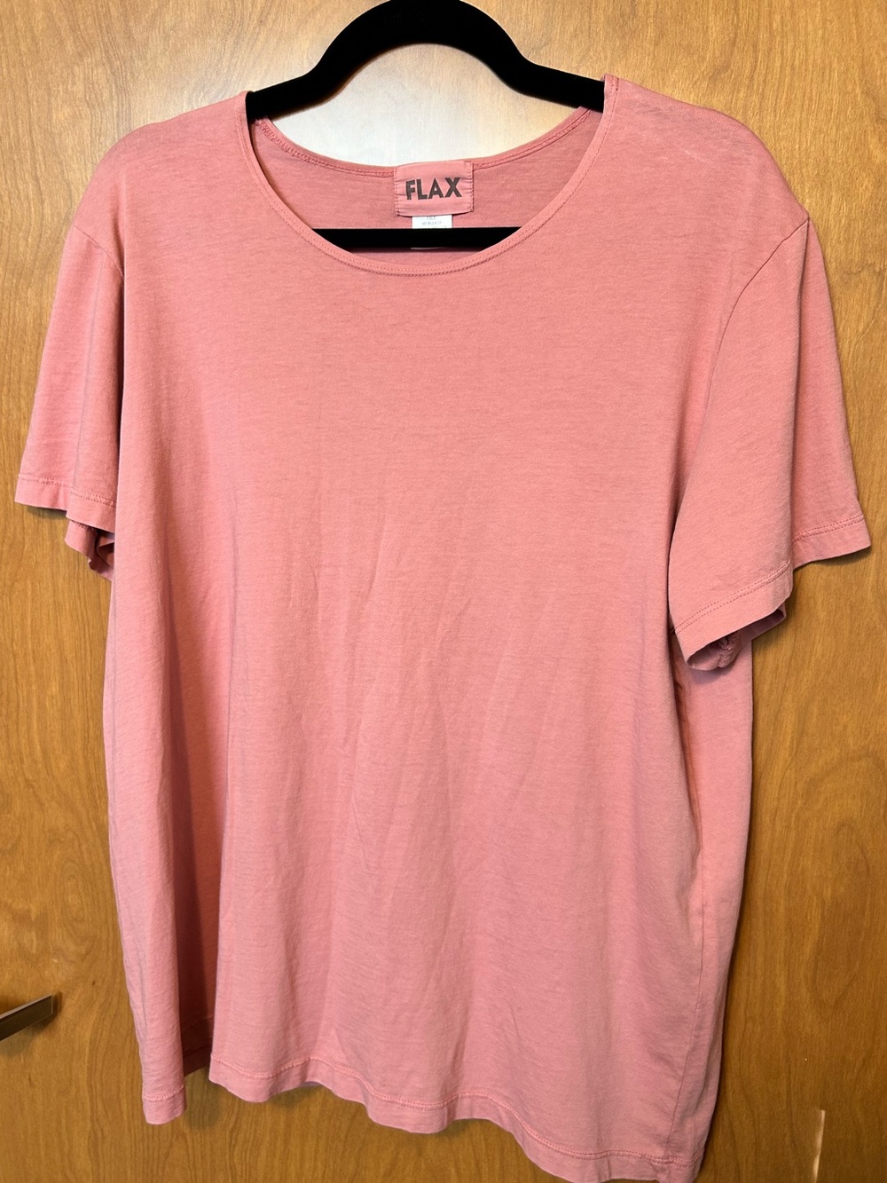Flax Medium Pink 100% Cotton Tee - Size XL